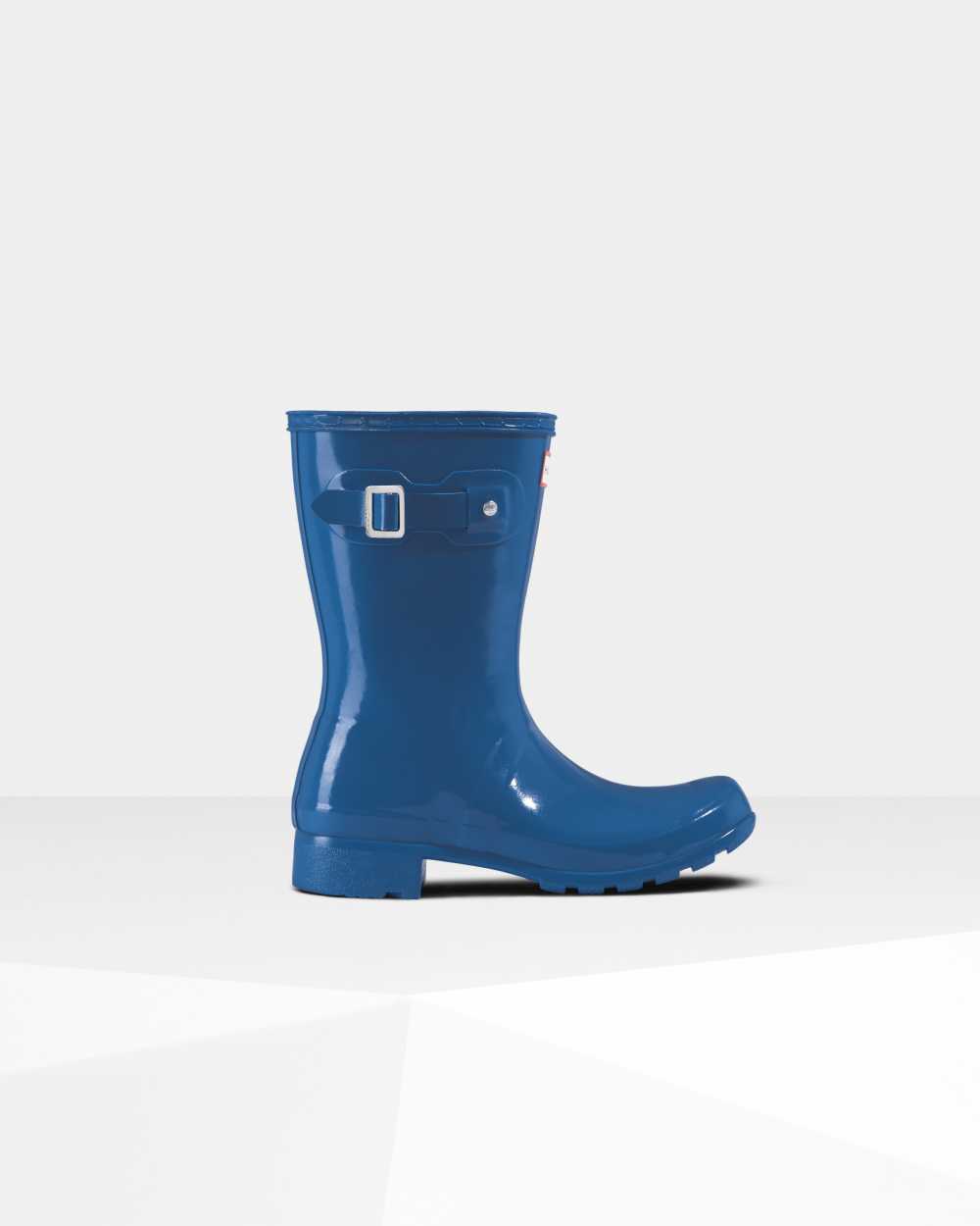 Stivali Pioggia Hunter Original Tour Foldable Gloss Short Mid-Calf Donna - Blu | 349-682367 IT